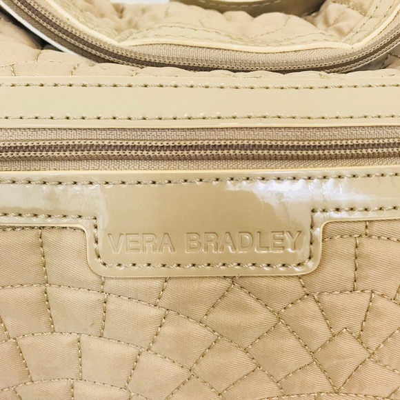 Vera Bradley Petite Hobo Solid Color Quilted Tan - Picture 3 of 8